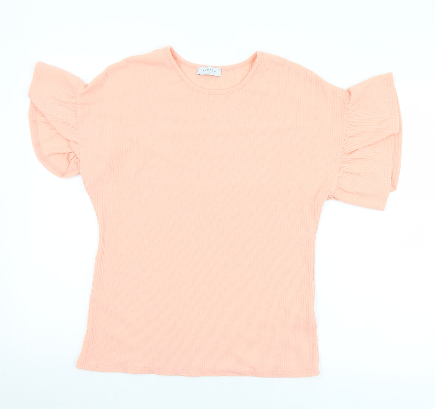 Papaya Womens Pink Round Neck  Polyester Pullover Jumper Size 10