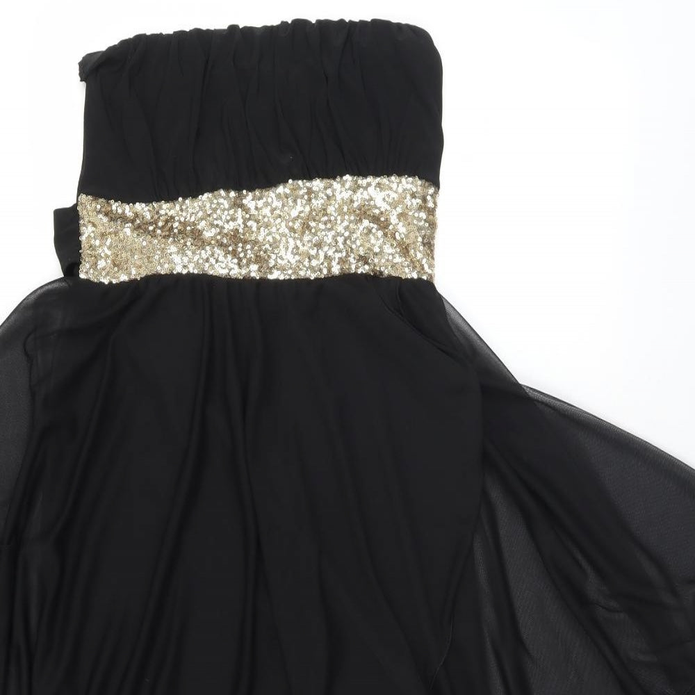 Fashion Culprit Womens Black  Polyester Fit & Flare  Size 12  Off the Shoulder