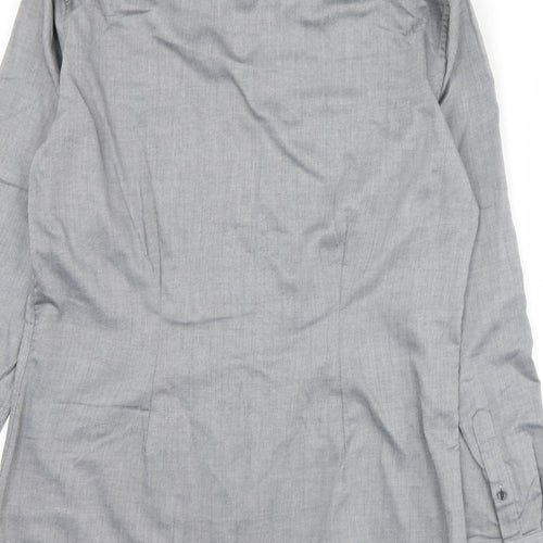 NEXT Mens Grey  Polyester  Button-Up Size 15.5 Collared Button