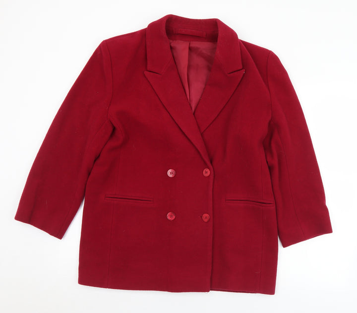 Preworn Womens Red   Pea Coat Coat Size S  Button