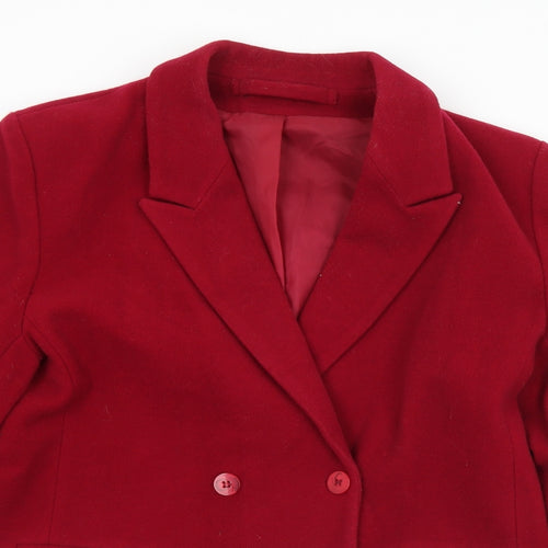 Preworn Womens Red   Pea Coat Coat Size S  Button
