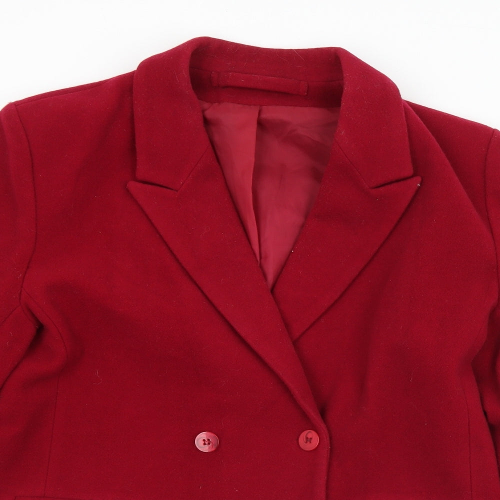 Preworn Womens Red   Pea Coat Coat Size S  Button