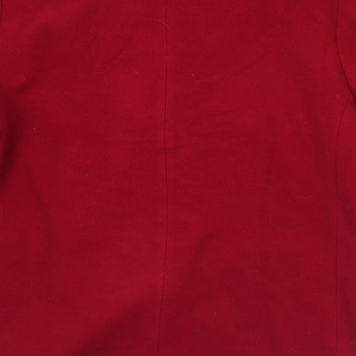 Preworn Womens Red   Pea Coat Coat Size S  Button