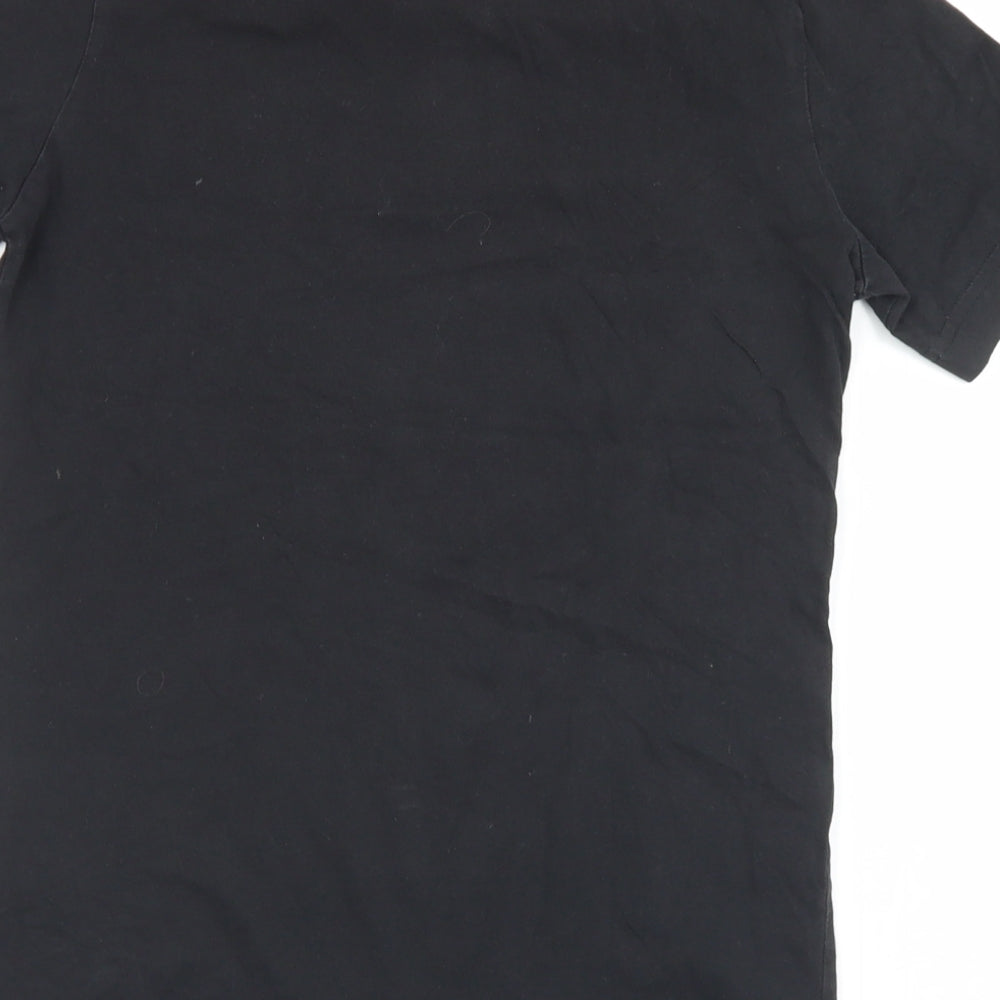 adidas Boys Black  Cotton Basic T-Shirt Size 11-12 Years Crew Neck  - Adidas