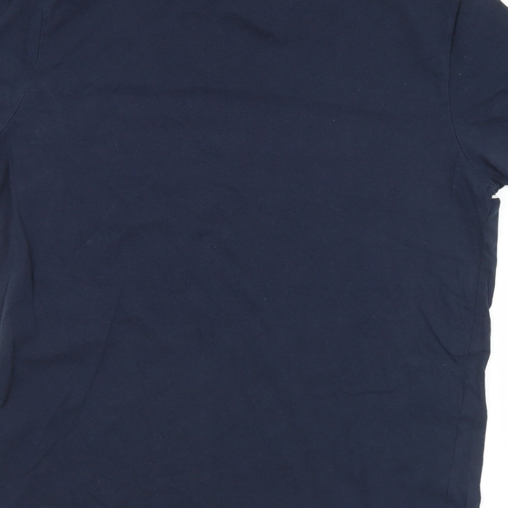JACK & JONES Mens Blue Striped Cotton  T-Shirt Size M Crew Neck