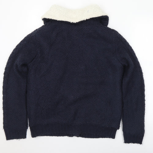 Bershka Womens Blue   Jacket Coatigan Size L  Button