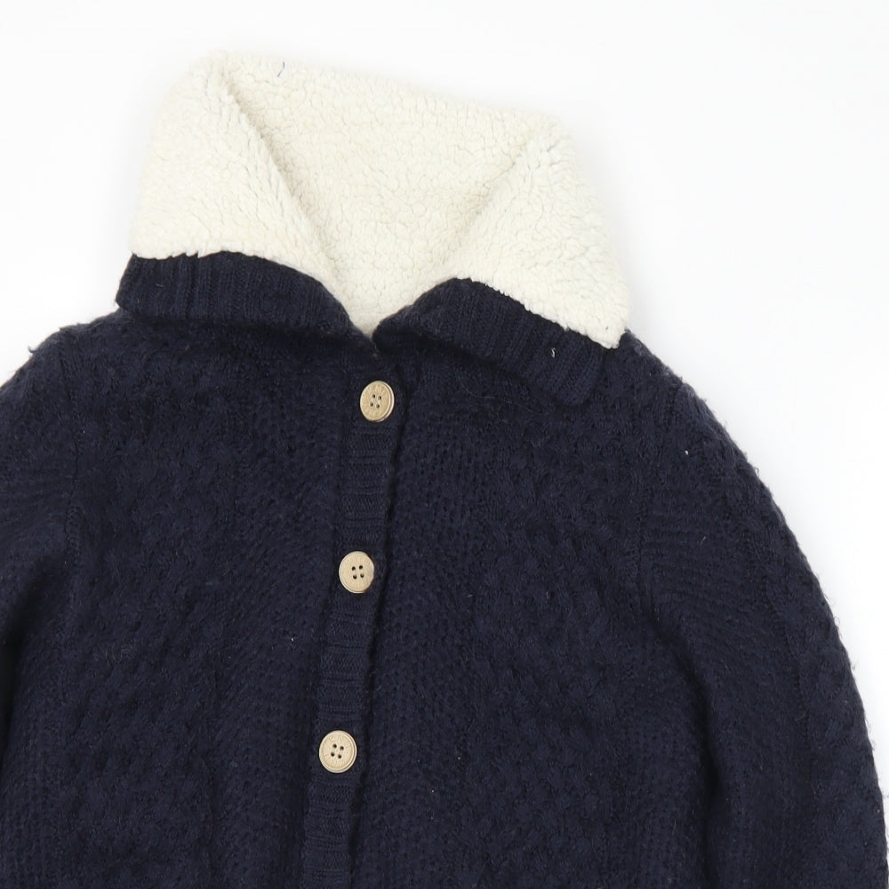 Bershka Womens Blue   Jacket Coatigan Size L  Button