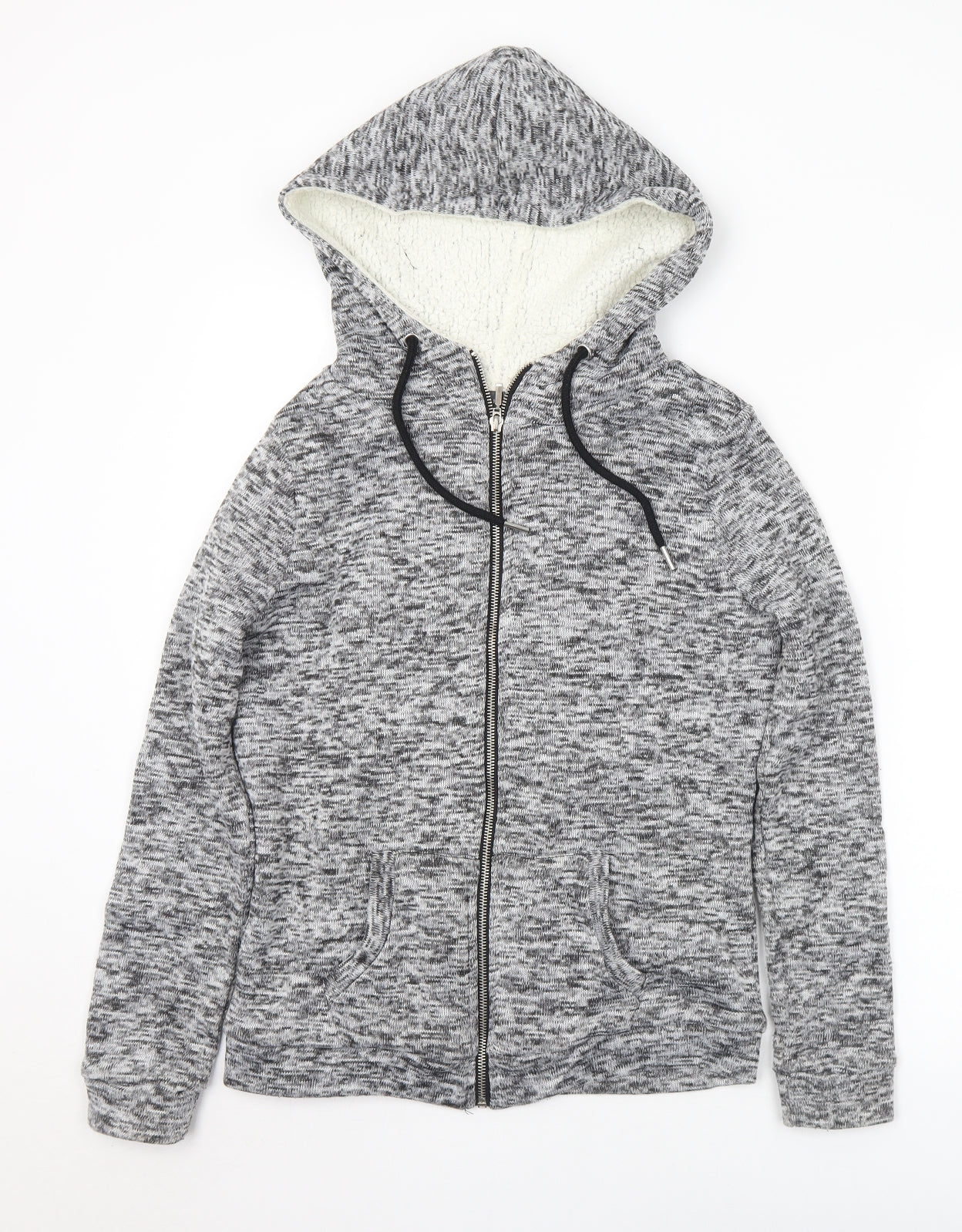 Primark Womens Grey  Polyester Full Zip Hoodie Size 6  Zip - 6/8