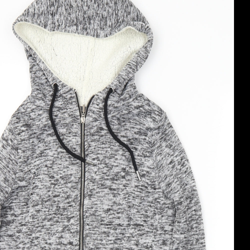 Primark Womens Grey  Polyester Full Zip Hoodie Size 6  Zip - 6/8