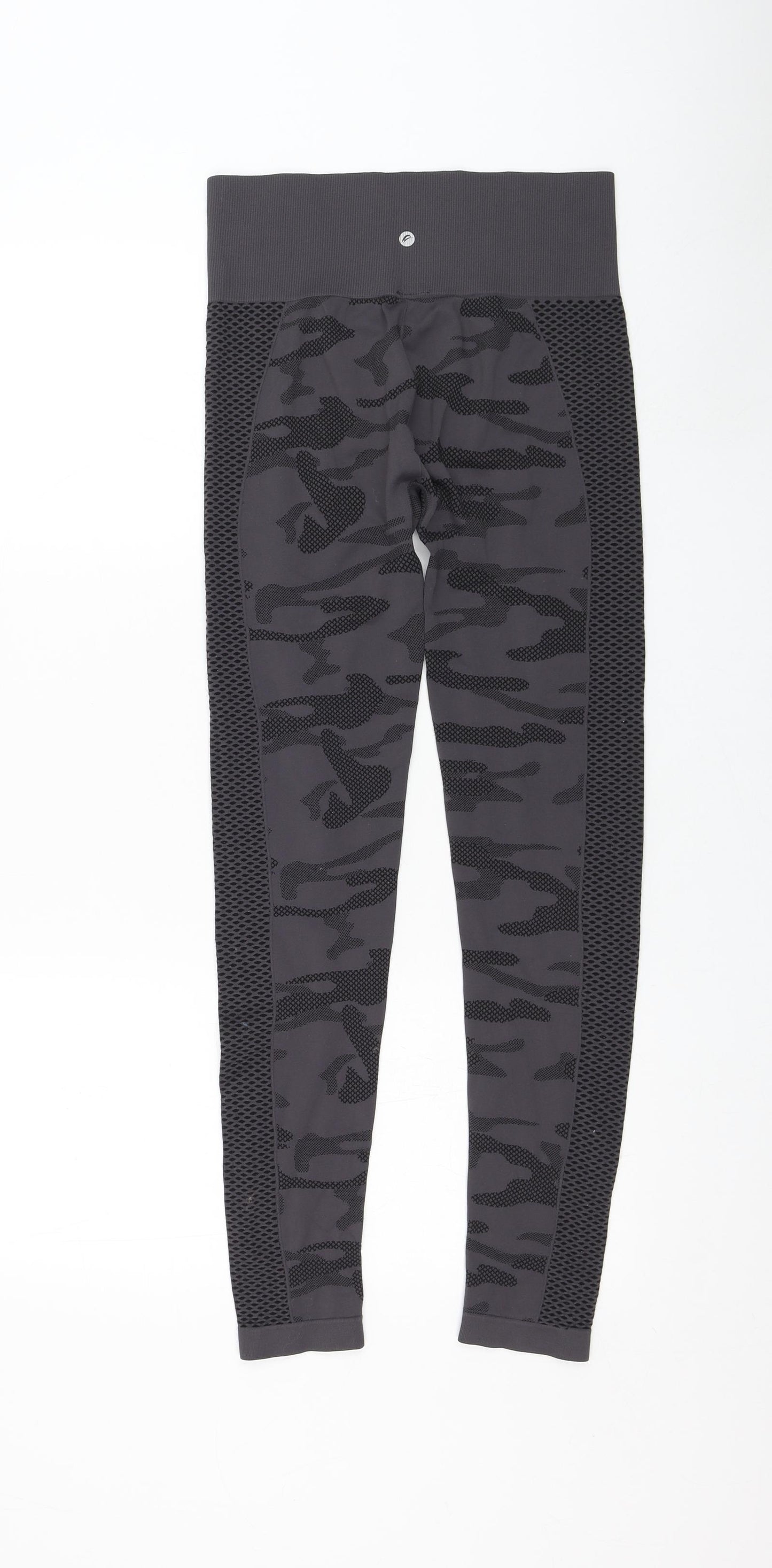 F&F Womens Grey Camouflage Nylon Compression Leggings Size S L26 in Regular Pullover