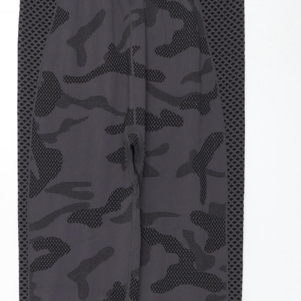 F&F Womens Grey Camouflage Nylon Compression Leggings Size S L26 in Regular Pullover