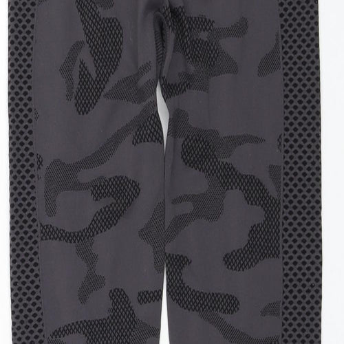 F&F Womens Grey Camouflage Nylon Compression Leggings Size S L26 in Regular Pullover