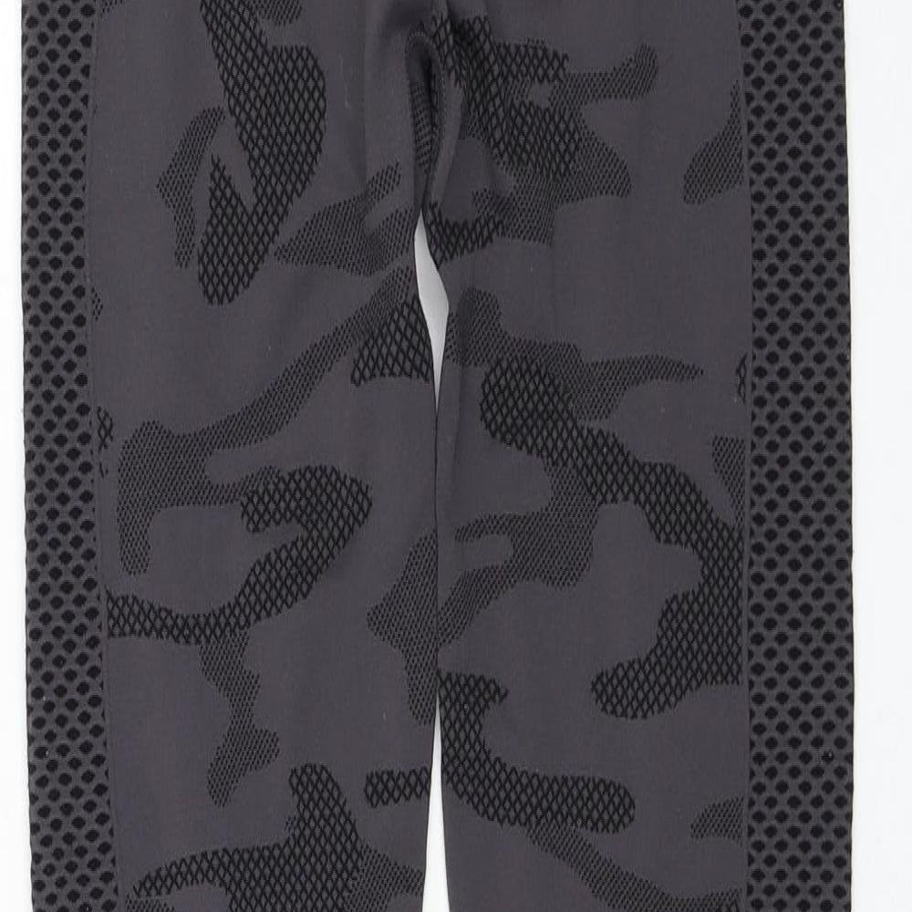 F&F Womens Grey Camouflage Nylon Compression Leggings Size S L26 in Regular Pullover