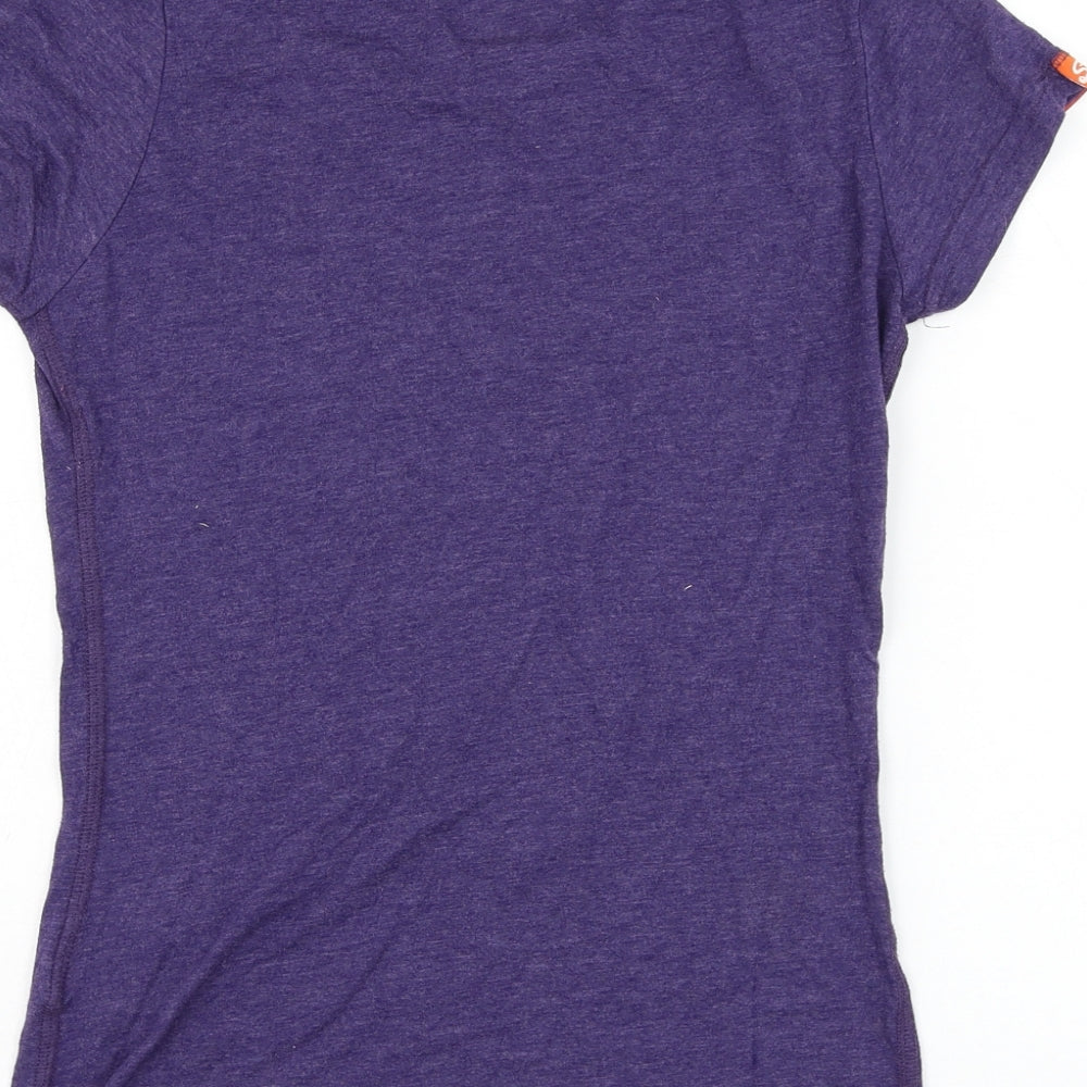 Superdry Womens Purple  Cotton Basic T-Shirt Size S Round Neck