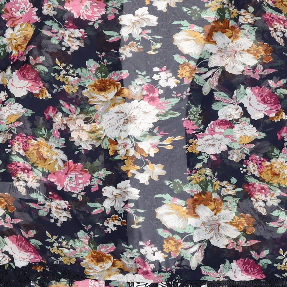 New Look Womens Blue Floral  Kimono Jacket Size 12