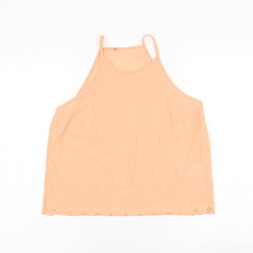 Atmosphere Womens Pink  Polyester Basic Tank Size 14 Round Neck - Flower hem