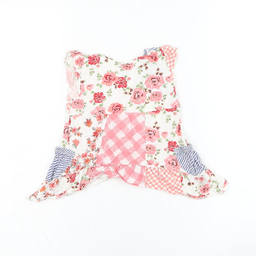 NEXT Girls Pink Floral Cotton Basic Tank Size 6-9 Months Round Neck Pullover