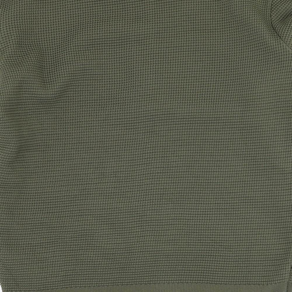 BoohooMAN Mens Green  Polyester Full Zip Sweatshirt Size S