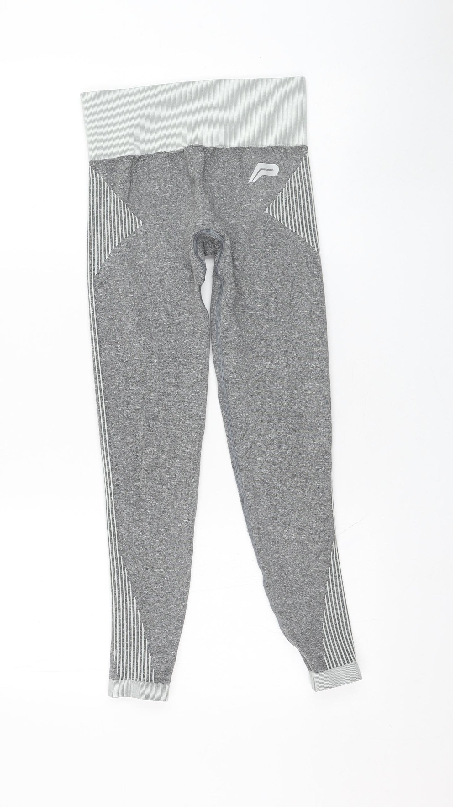 Pure Fitness Womens Grey  Polyester Compression Leggings Size S L25 in Regular Pullover
