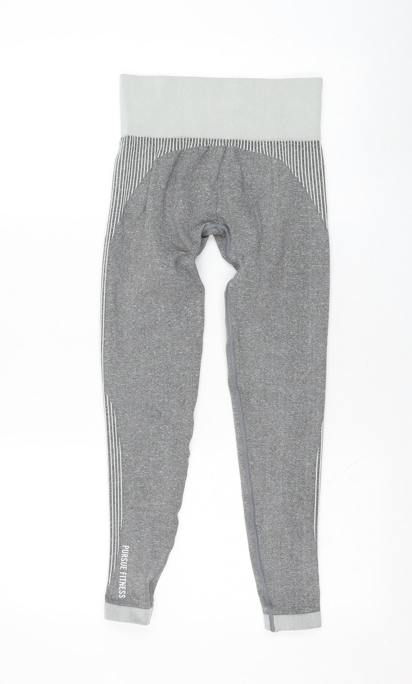 Pure Fitness Womens Grey  Polyester Compression Leggings Size S L25 in Regular Pullover