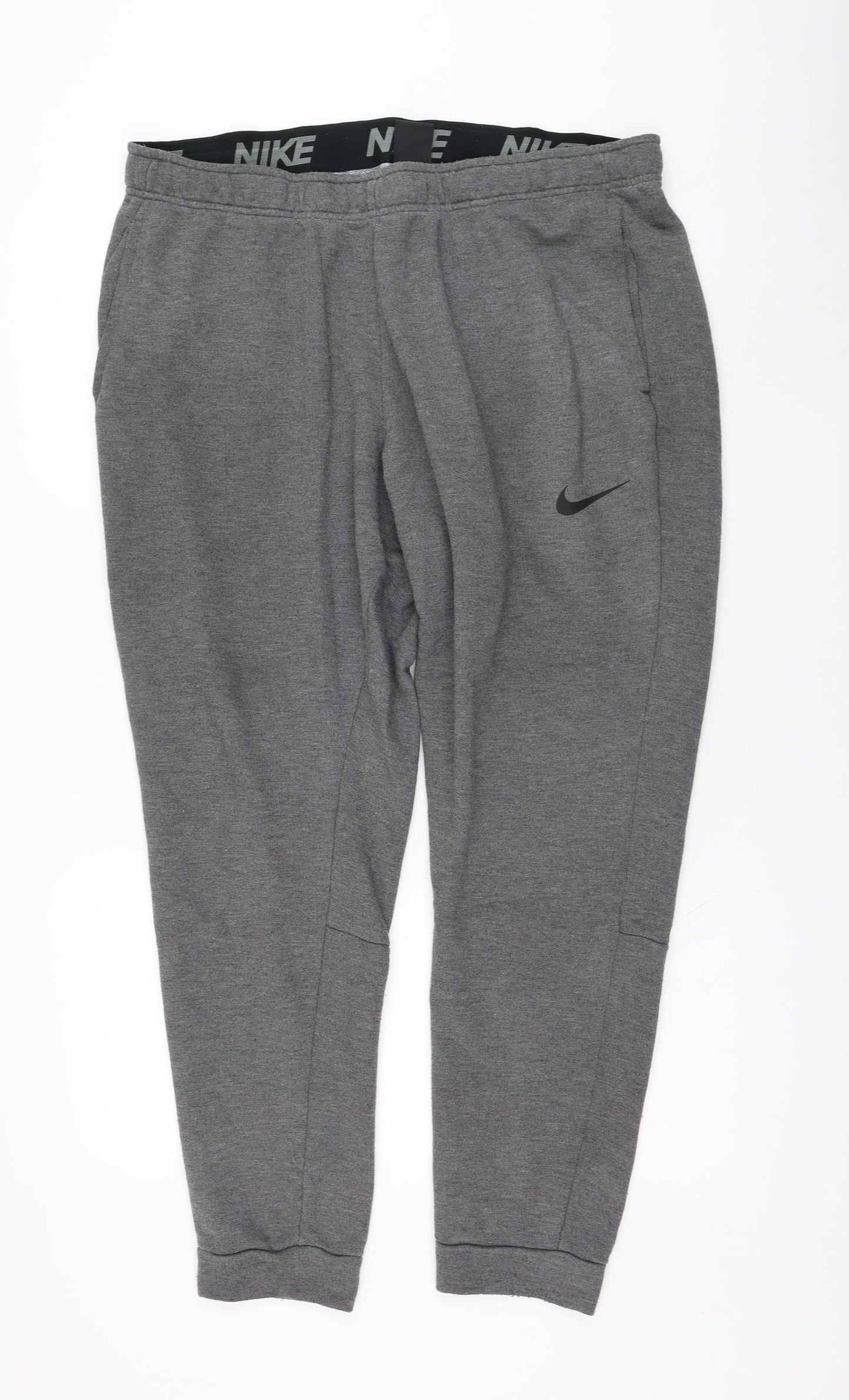 Nike Mens Grey  Polyester Jogger Trousers Size XL L28 in Regular