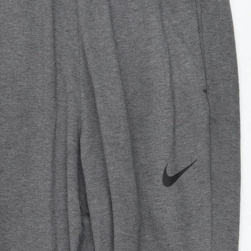 Nike Mens Grey  Polyester Jogger Trousers Size XL L28 in Regular