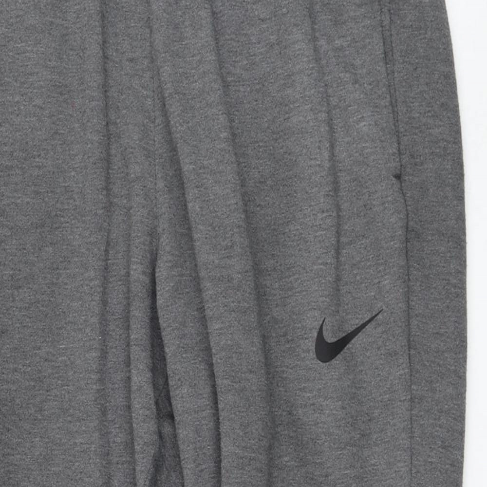 Nike Mens Grey  Polyester Jogger Trousers Size XL L28 in Regular