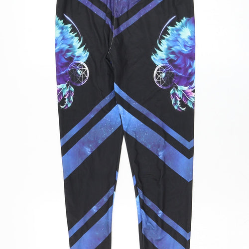 Preworn Womens Black  Polyester Capri Leggings Size M L26 in
