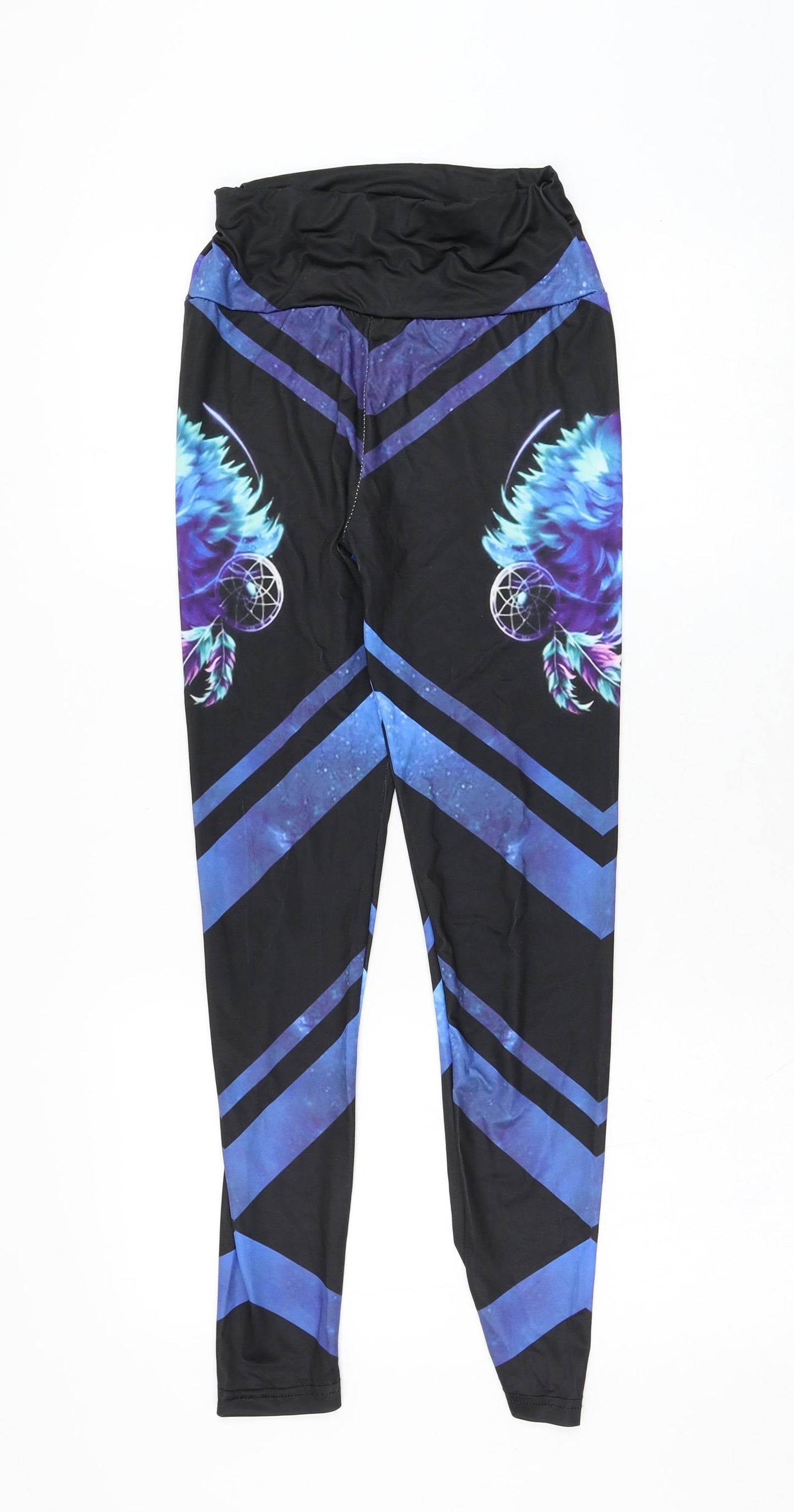 Preworn Womens Black  Polyester Capri Leggings Size M L26 in