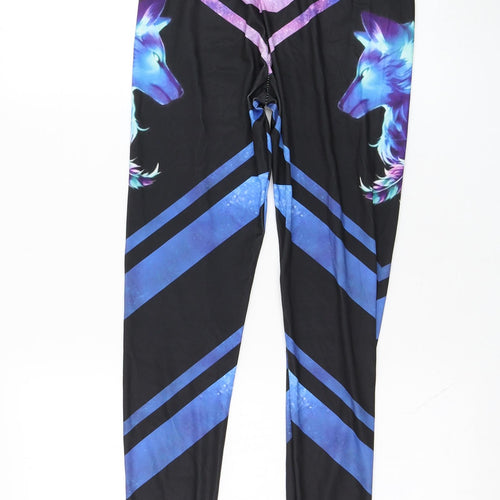 Preworn Womens Black  Polyester Capri Leggings Size M L26 in