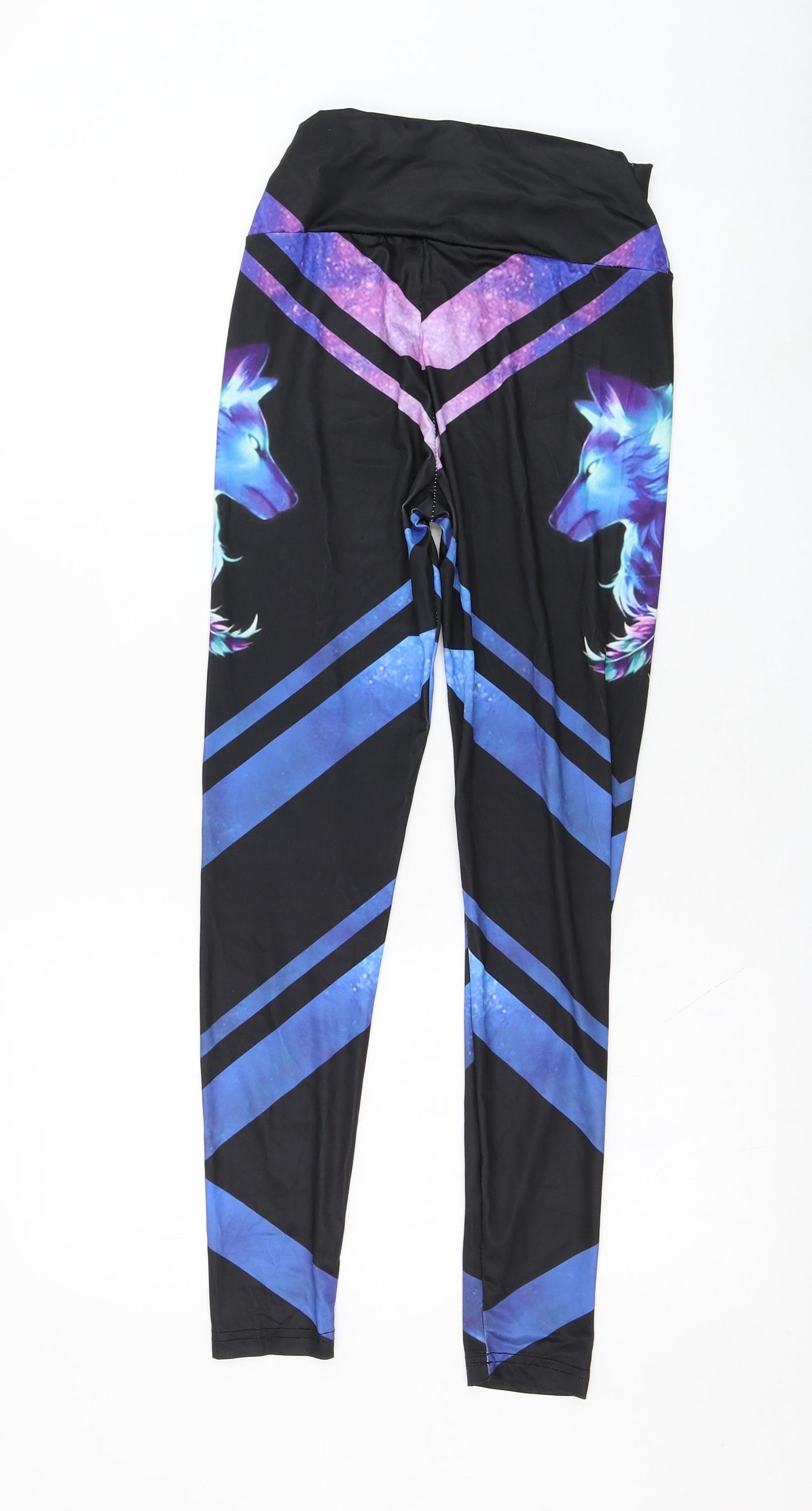 Preworn Womens Black  Polyester Capri Leggings Size M L26 in