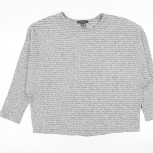 Primark Womens Grey Round Neck  Polyester Pullover Jumper Size 10