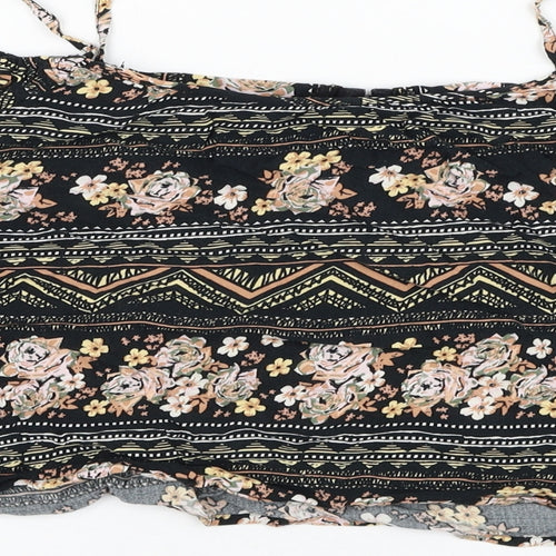 New Look Womens  Floral Viscose Cropped Blouse Size 10 Square Neck