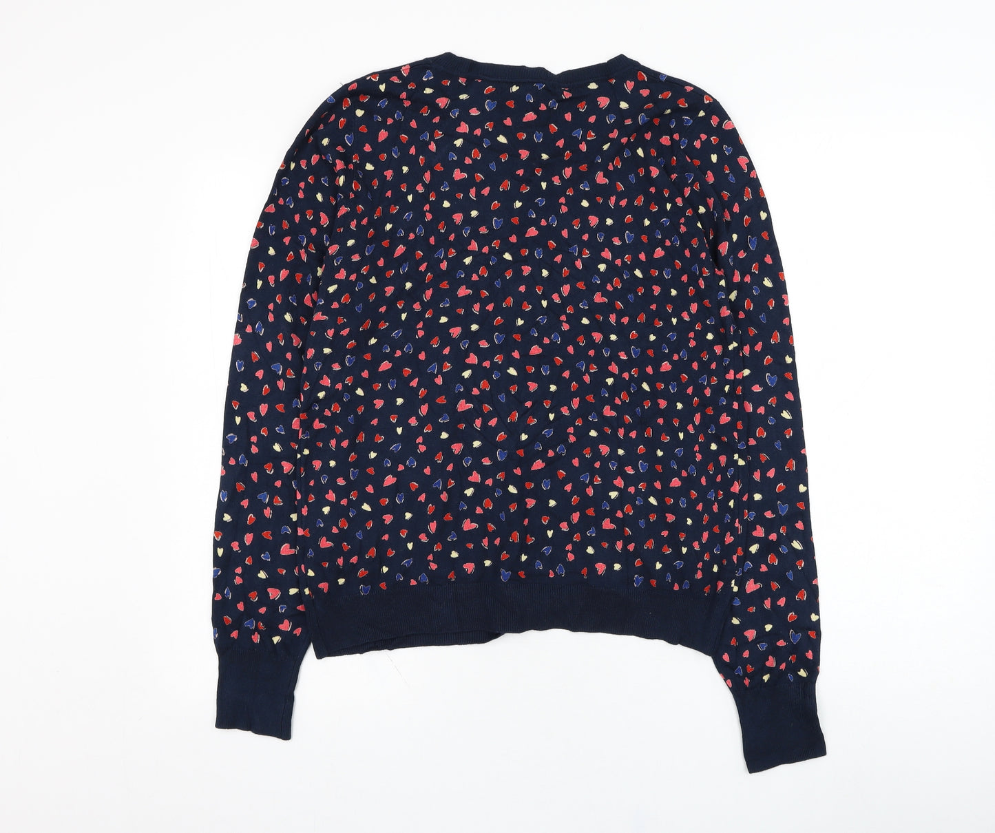 NEXT Womens Blue Round Neck  Viscose Pullover Jumper Size S   - Heart