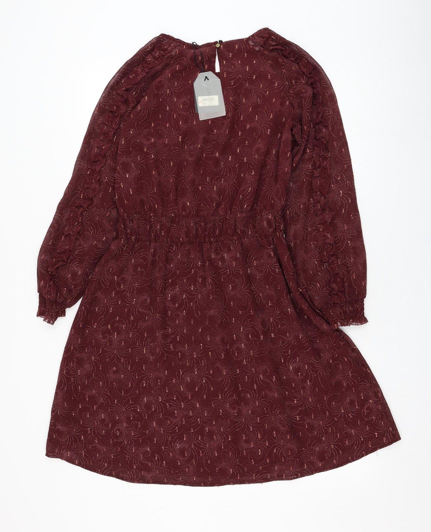 Fat Face Womens Purple  Polyester Skater Dress  Size 8  Round Neck Pullover