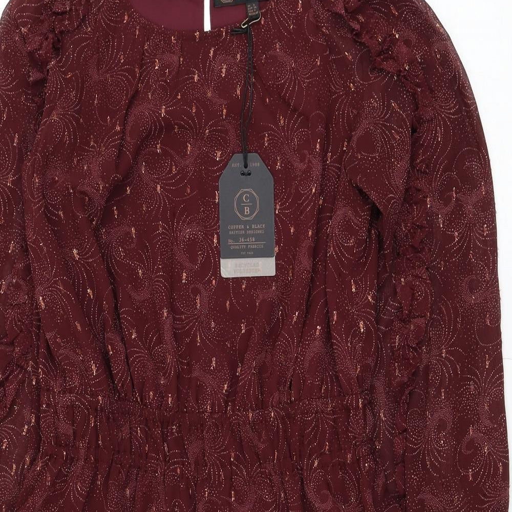 Fat Face Womens Purple  Polyester Skater Dress  Size 8  Round Neck Pullover