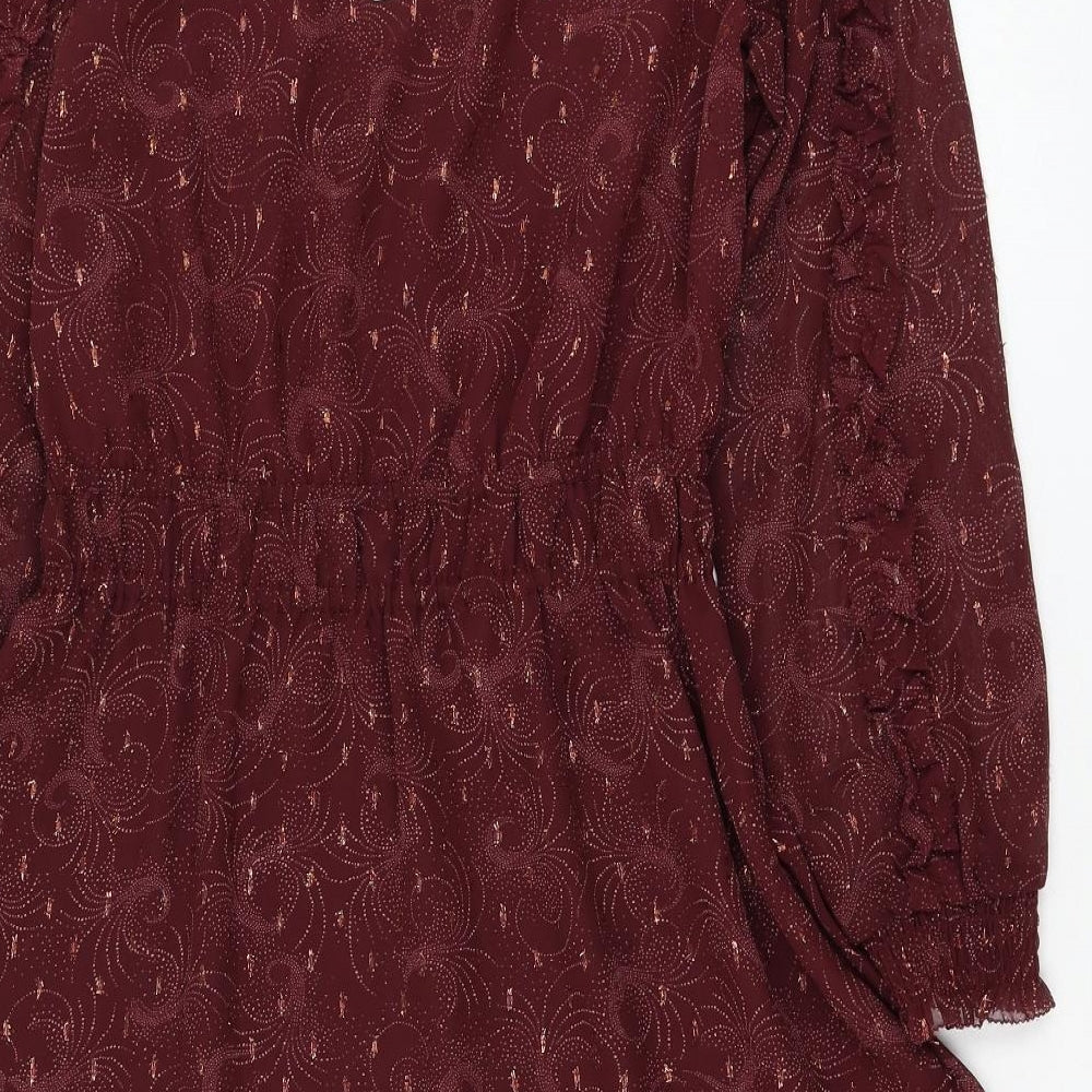 Fat Face Womens Purple  Polyester Skater Dress  Size 8  Round Neck Pullover