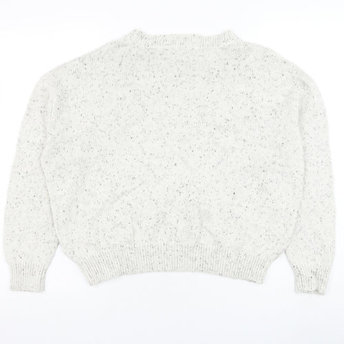 H&M Womens Ivory Round Neck  Cotton Pullover Jumper Size M