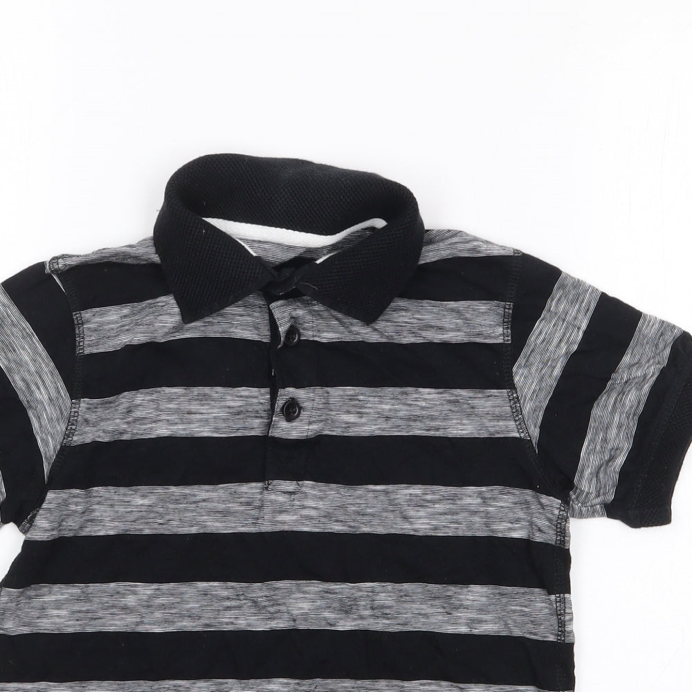 Dunes Boys Black Striped Cotton Pullover Polo Size 10-11 Years Collared Pullover