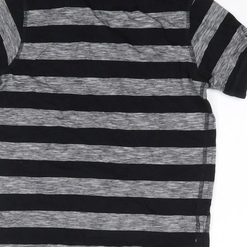 Dunes Boys Black Striped Cotton Pullover Polo Size 10-11 Years Collared Pullover