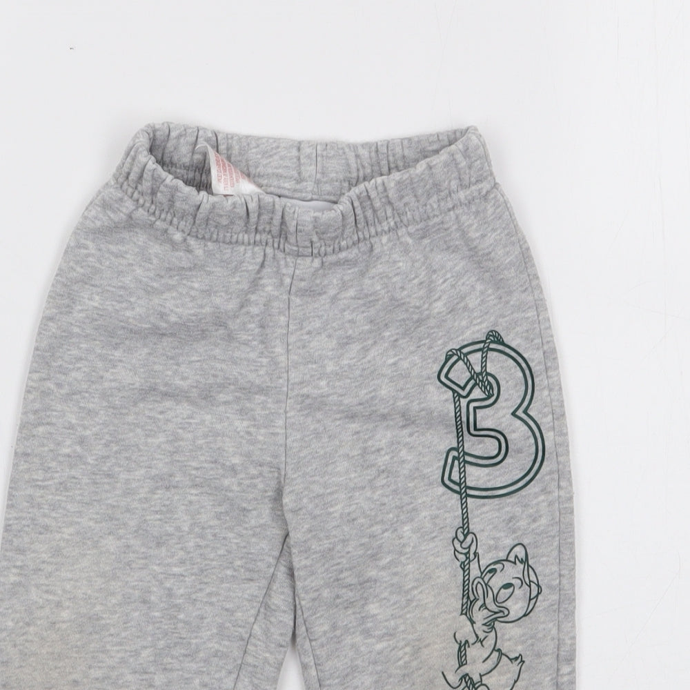 adidas Boys Grey  Cotton Jogger Trousers Size 12-18 Months   - Disney