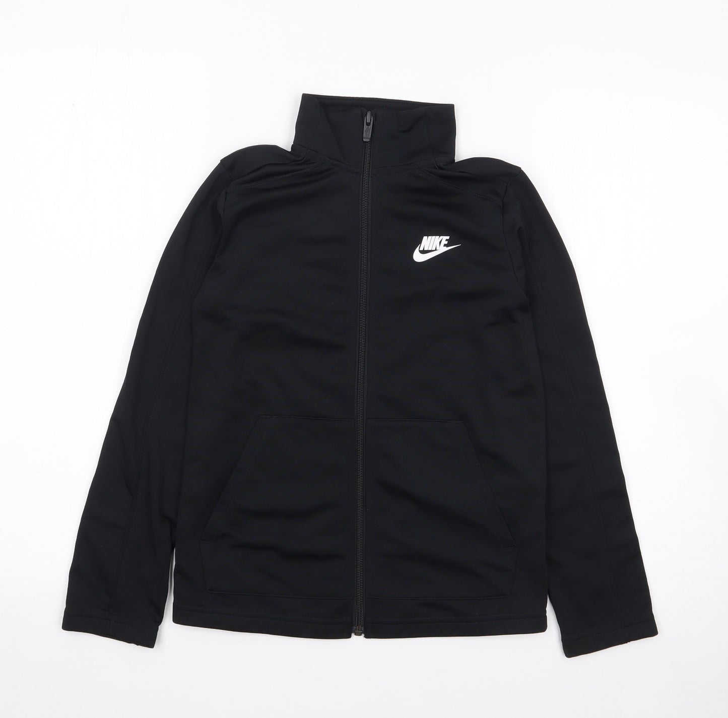Nike Boys Black  Polyester Full Zip Hoodie Size 8-9 Years  Zip
