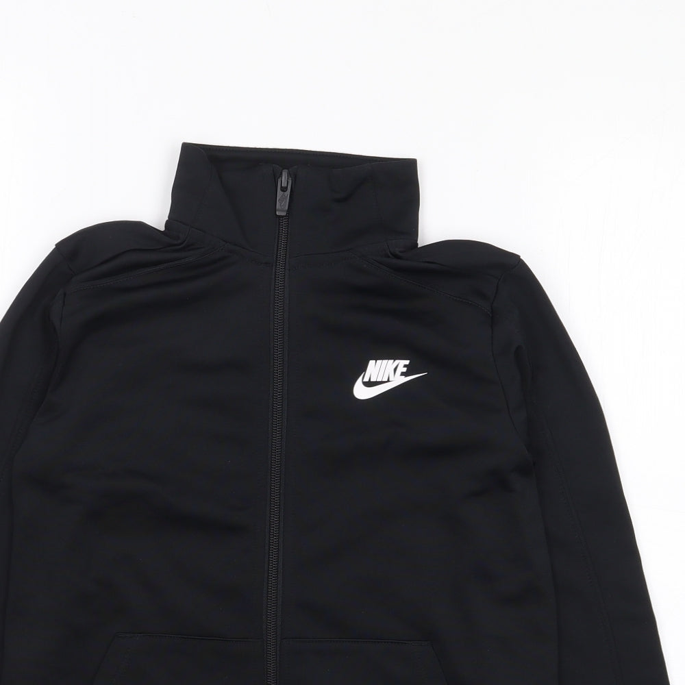 Nike Boys Black  Polyester Full Zip Hoodie Size 8-9 Years  Zip
