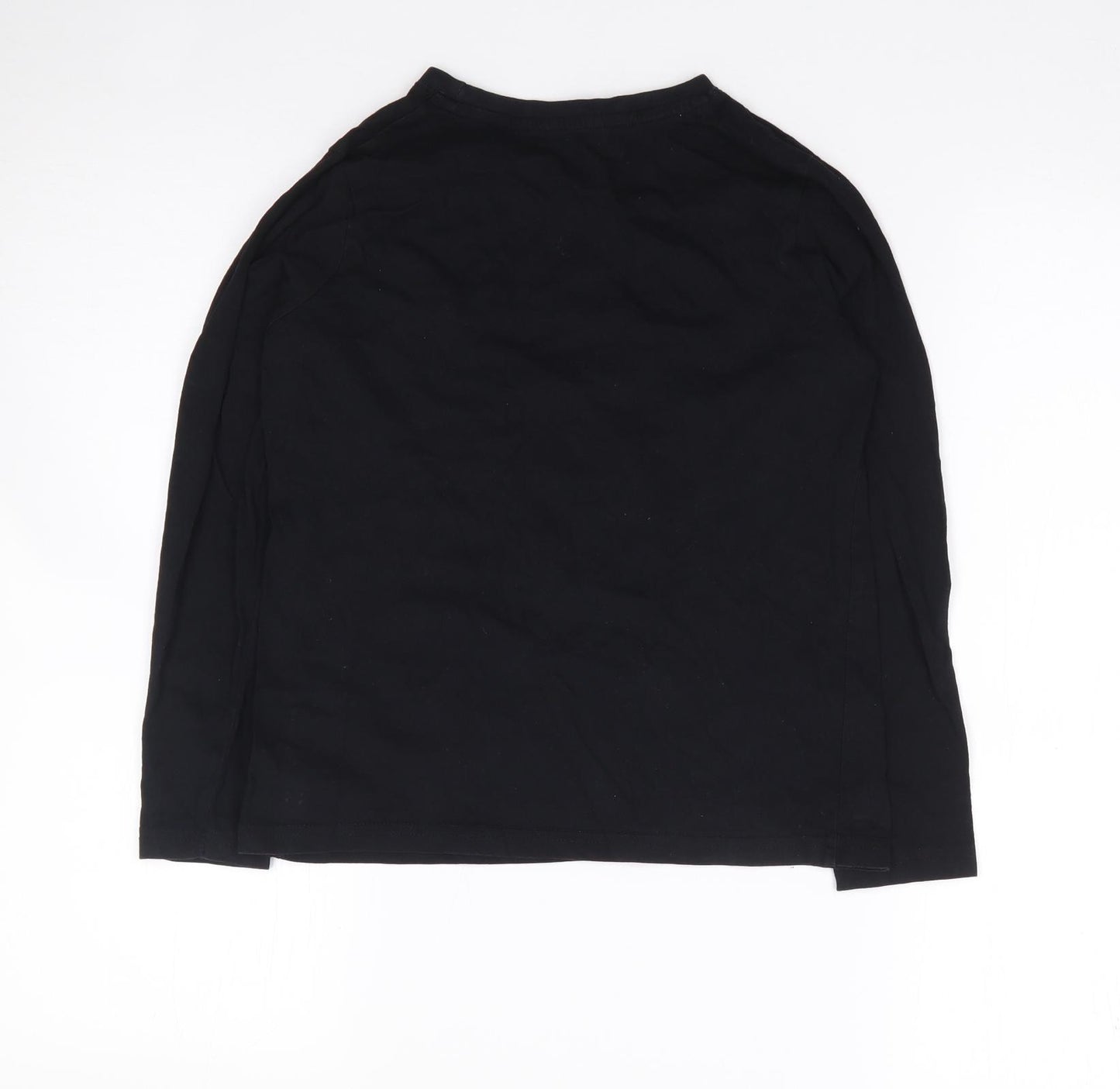 Primark Boys Black  Cotton Jersey T-Shirt Size 9-10 Years Crew Neck Pullover - Space, Rocket