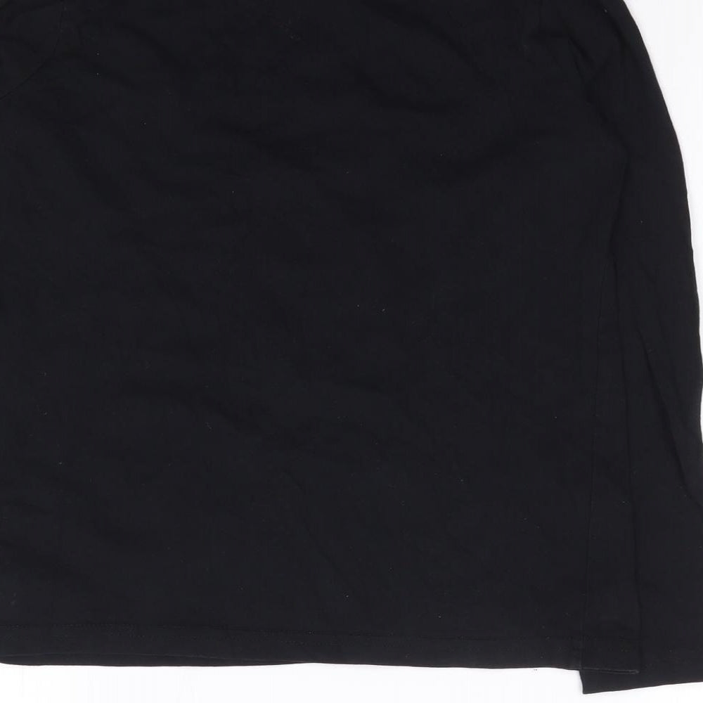 Primark Boys Black  Cotton Jersey T-Shirt Size 9-10 Years Crew Neck Pullover - Space, Rocket