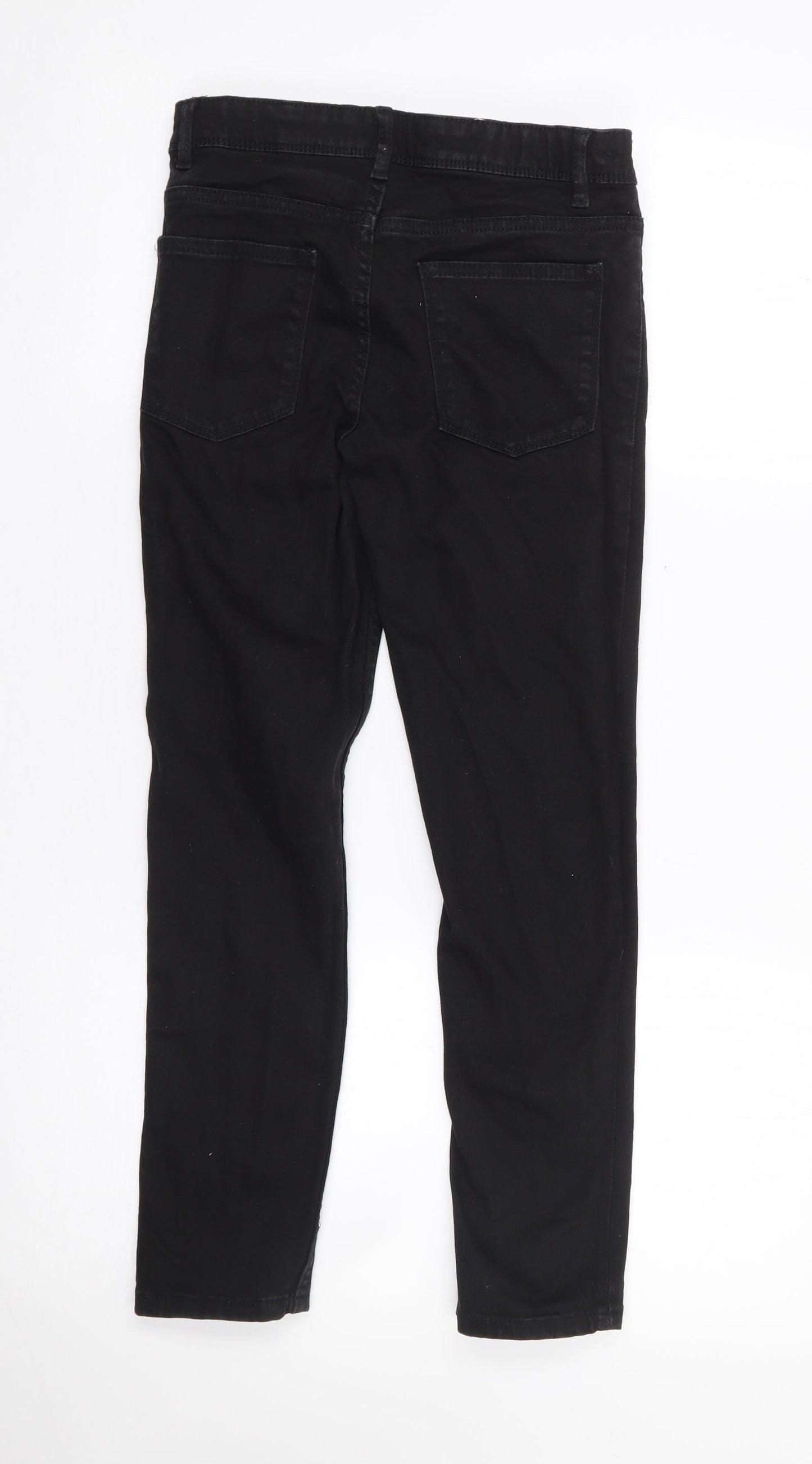 NEXT Boys Black  Cotton Skinny Jeans Size 10 Years L23 in Regular Zip