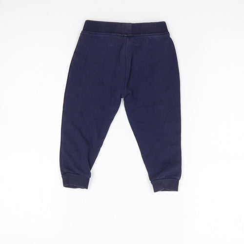 Dunnes Boys Blue  Cotton Jogger Trousers Size 12-18 Months  Drawstring