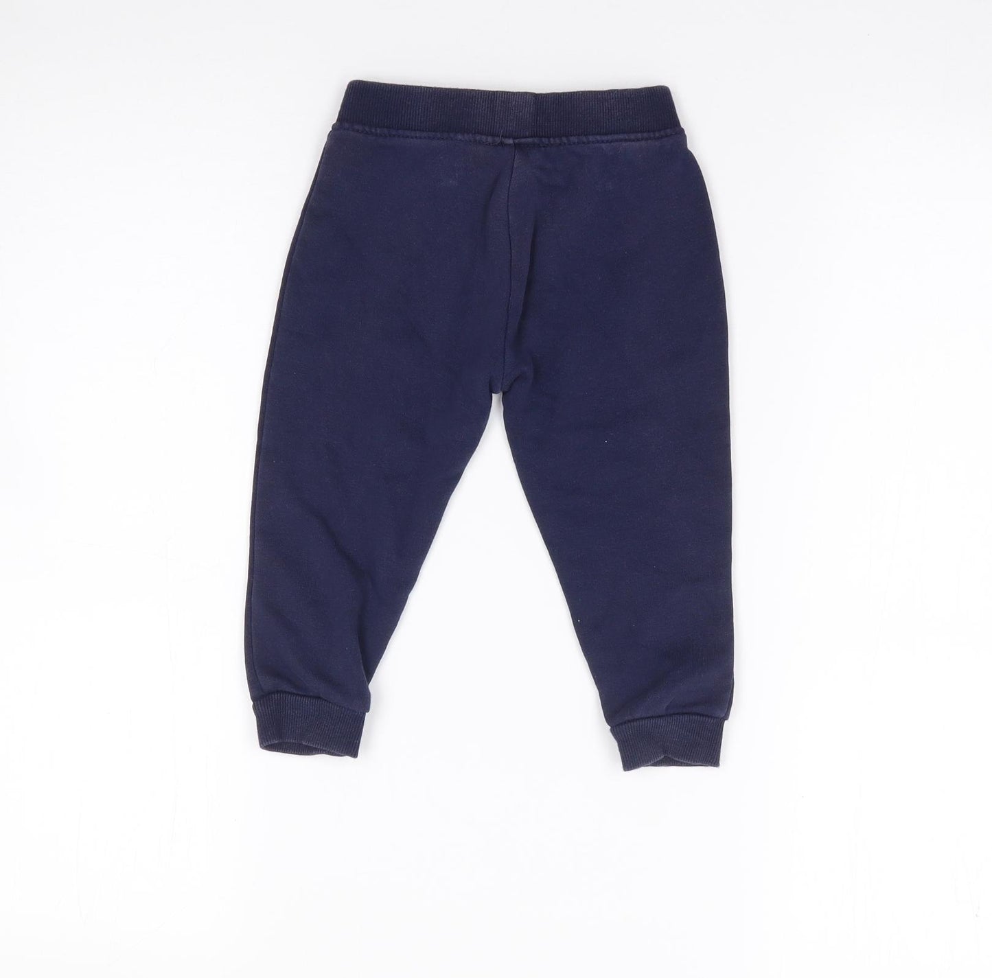 Dunnes Boys Blue  Cotton Jogger Trousers Size 12-18 Months  Drawstring
