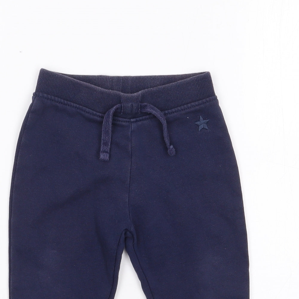 Dunnes Boys Blue  Cotton Jogger Trousers Size 12-18 Months  Drawstring