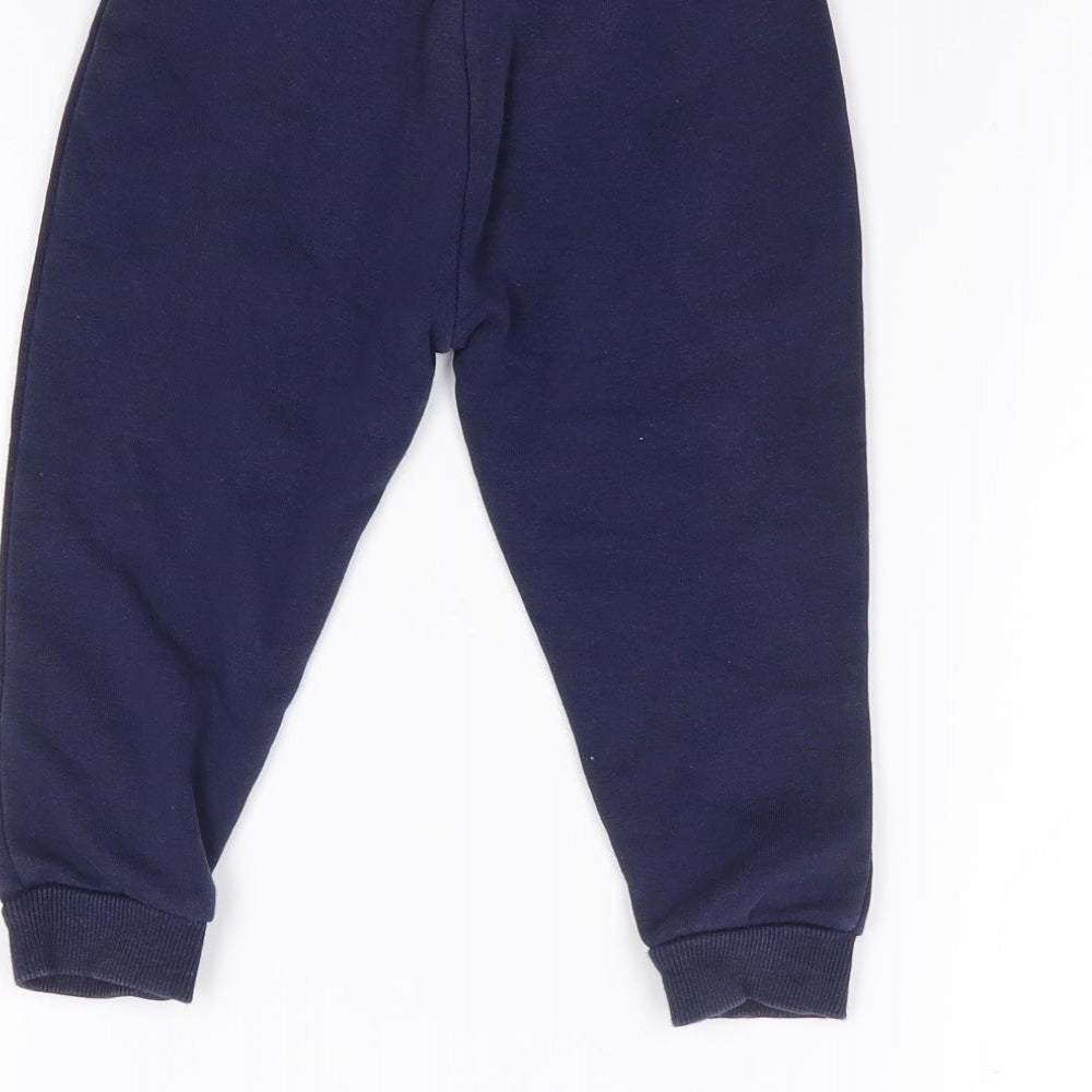 Dunnes Boys Blue  Cotton Jogger Trousers Size 12-18 Months  Drawstring